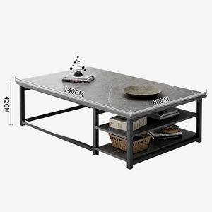 オープンシェルフ付きリビングルームセンタースクエアレジャーティーコーヒーテーブル - Product Image 3