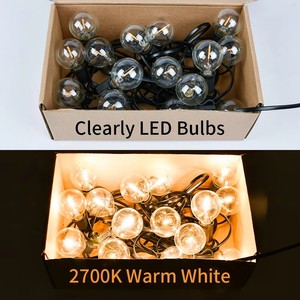 Cadena de luces para exteriores de 53,2 pies, cadena de luces <span class=keywords><strong>LED</strong></span> G40 para festivales con 30 bombillas transparentes inastillables, cadena de luces <span class=keywords><strong>LED</strong></span> de globo impermeable - Product Image 4