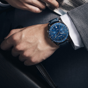 Nuevo diseño de fábrica, venta al por mayor, reloj para hombre, reloj multifuncional de acero inoxidable para hombre, reloj de cuero - Product Image 6