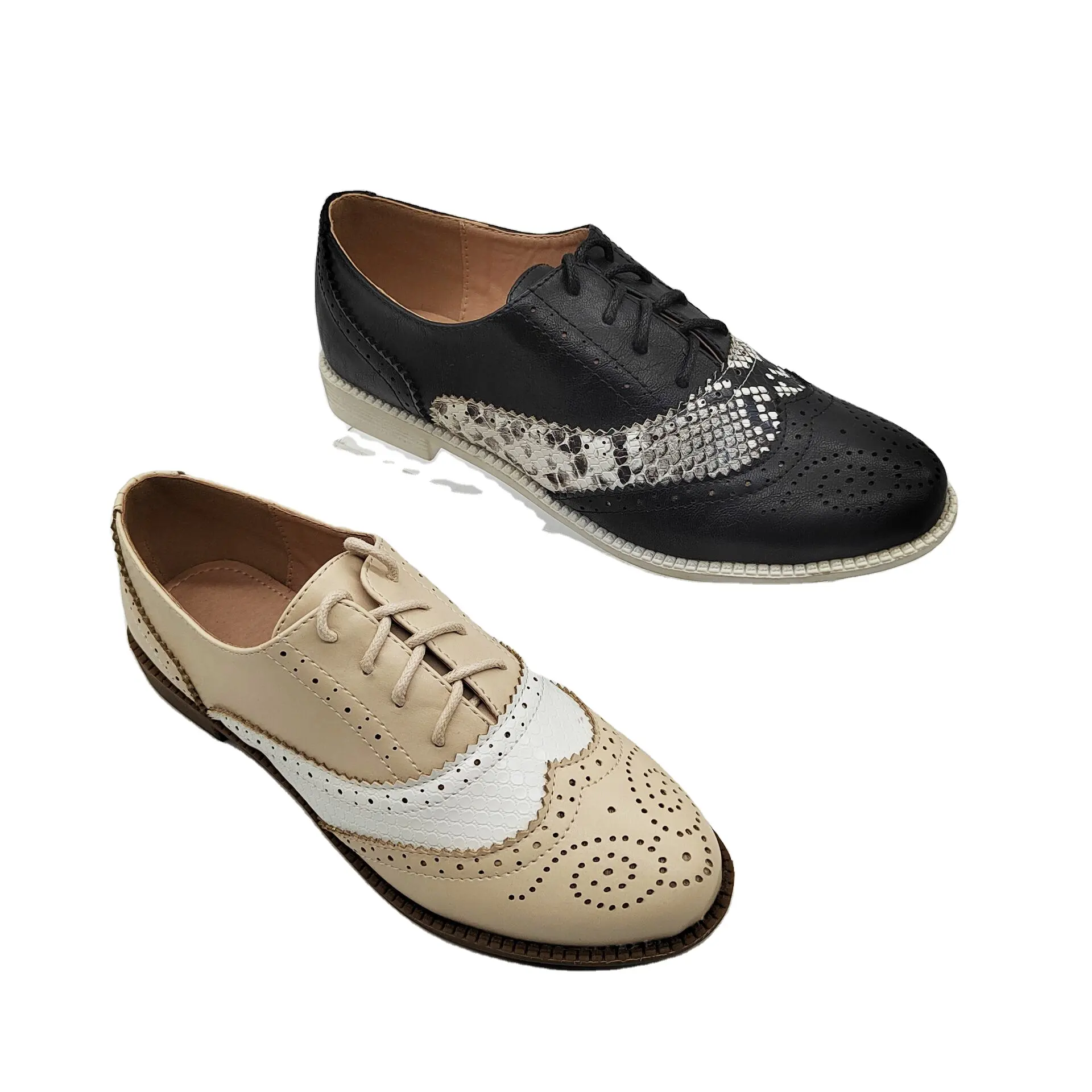 Oxfords-zapatos informales para mujer estilo Derby, calzado plano, con cordones, estilo británico, 2022