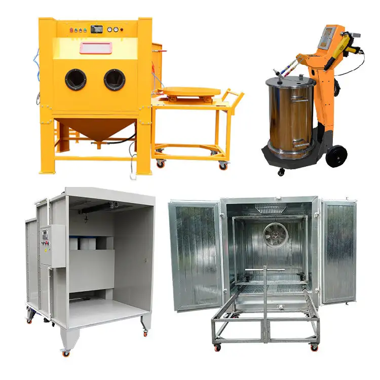 Sistema completo di installazione dell'attrezzatura per sabbiatura e verniciatura a polvere