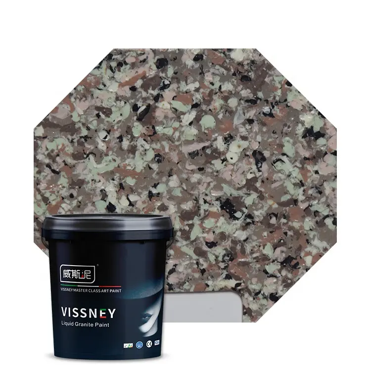 Vissney – peinture de mur extérieur de différentes couleurs, peinture de puce de roche, peinture de pierre de marbre pour l'extérieur
