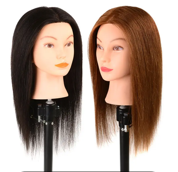 100% human hair Female Mannequin head , Training Head Real human Hair Styling Head For Hairdressers