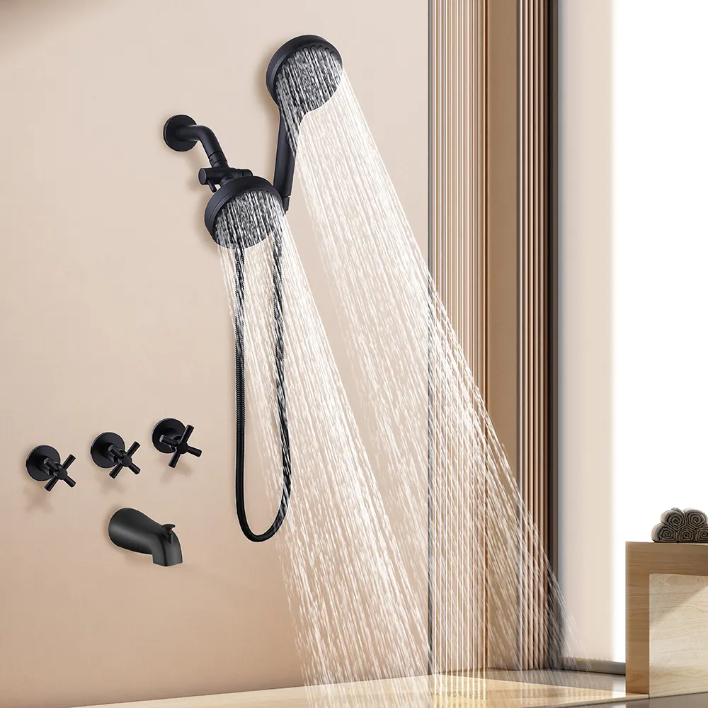 Conjunto de torneiras misturadoras com sistema de chuveiro, misturador embutido para banheira, banheiro, spa, massagem, conjunto de chuveiros misturadores