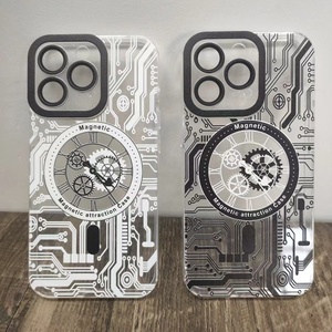 Manyetik telefon iphone için kılıf 14 vaka mekanik saat desen telefon kapak iphone 11 12 13 pro max - Product Image 2