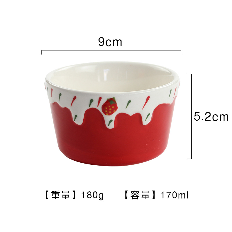 Strawberry Cake Bowl - Red