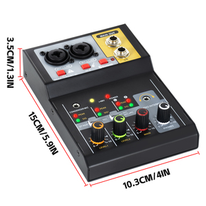 AU4 Venta caliente 2 canales 48V dientes azules profesional mini interfaz de audio pequeño mezclador uso estudio de grabación - Product Image 4