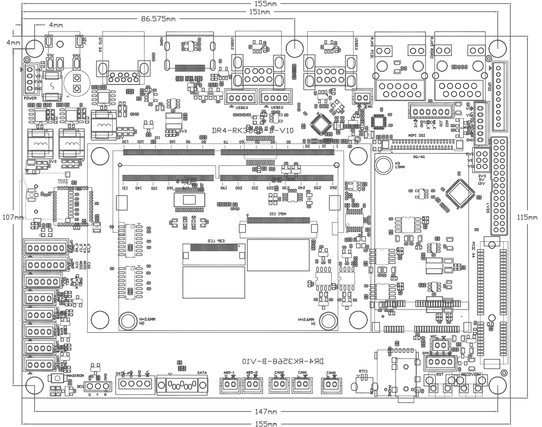 Rockchip RK3568 development board RK3568 core board gold finger rockchip Rongpin DR4-RK3568