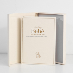 制造商定制纸质印刷婴儿纪念品第一年相册记忆书带礼品盒 - Product Image 1