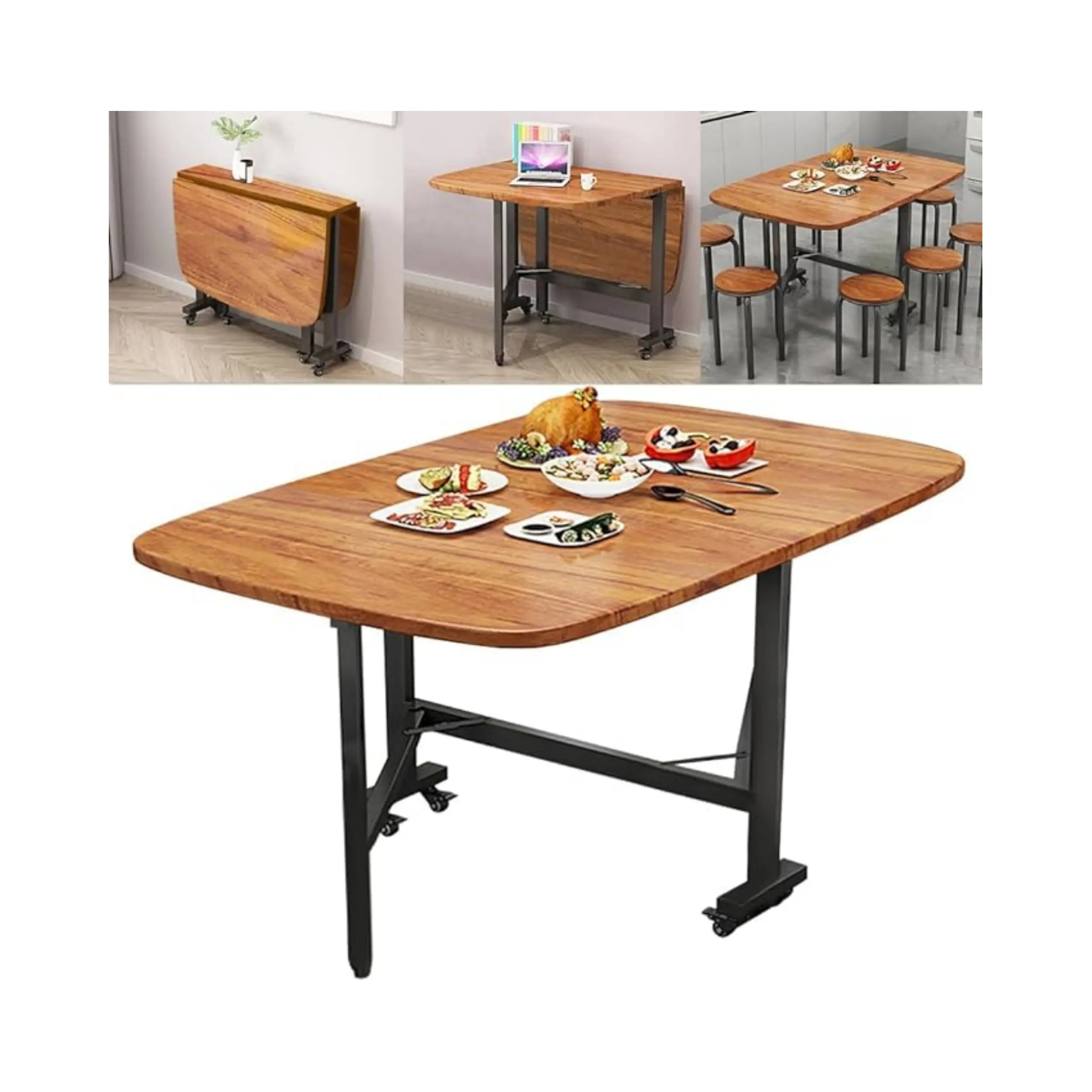 Diner supplies wooden dining tables Modern Wooden Cheap Furniture with fold up