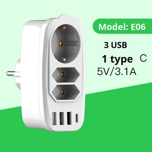 Venta al por mayor pequeño enchufe multifunción con USB y convertidor estándar europeo - Product Image 3