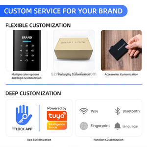 Akıllı kilit 6068 gömme Tuya WIFI TTlock kontrol parmak izi elektronik dijital dokunmatik ekran tuş takımı kod anahtarı akıllı kapı kilidi - Product Image 6
