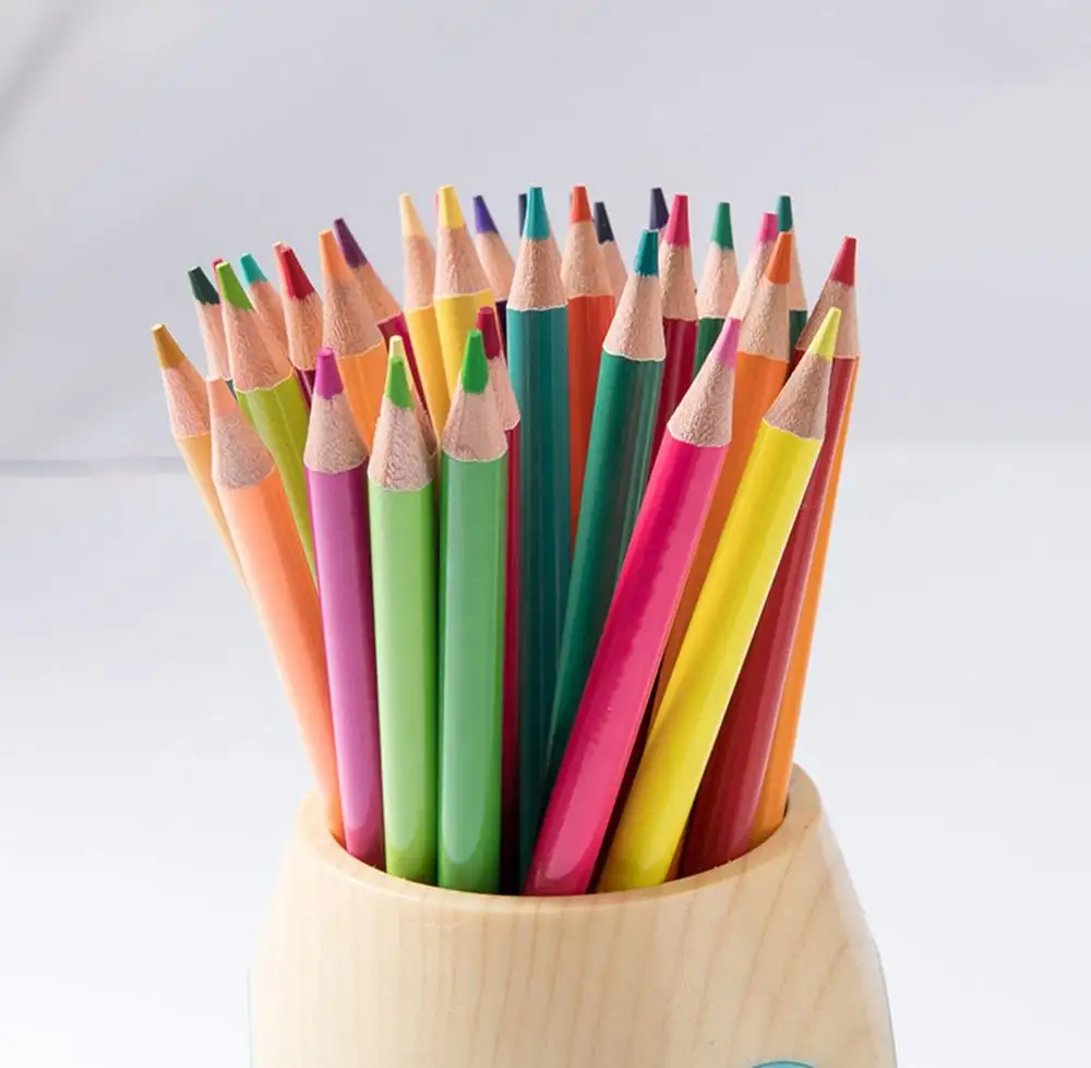 비 독성 환경 보호 예술 세트 펜 아이들을위한 멀티 컬러 하이 퀄리티 컬러 연필 나무 그리기 연필