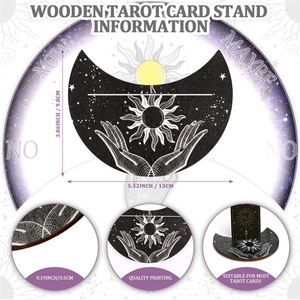 Fabrika toptan özelleştirilmiş siyah mat hediye kutusu ahşap Tarot kart durumda ve ahşap Tarot kart standı tutucu için cadı kehanet - Product Image 3
