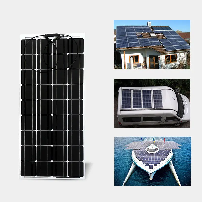 JCN 고효율 100w 단결정 PV 18V 유연한 태양광 패널 투명 유연한 태양 전지판