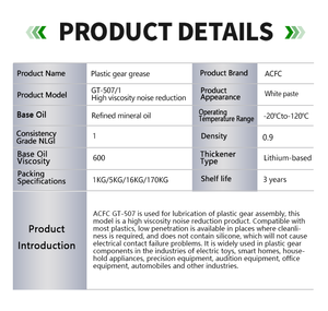 Olio lubrificante ad alta viscosità per la riduzione del rumore pasta bianca di alta qualità olio lubrificante per ingranaggi a base di litio - Product Image 2