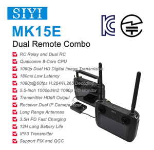 Siyi ระบบวิทยุมือถือขนาดเล็กความละเอียด HD ของ MK15E หน้าจอ5.5นิ้ว1080P 60fps 180MS โดรนอุปกรณ์ควบคุมระยะไกลไมโครโฟนจากญี่ปุ่น - Product Image 5