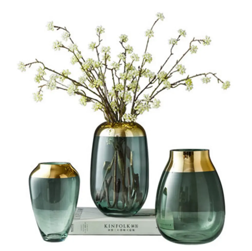 Роскошная декоративная стеклянная ваза, стеклянная ваза для цветов