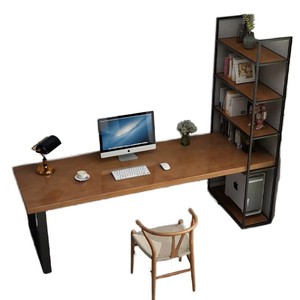Desk madeira maciça do computador do projeto tradicional luxuoso com Bookshelf integrado para o escritório pequeno do quarto ou o uso home