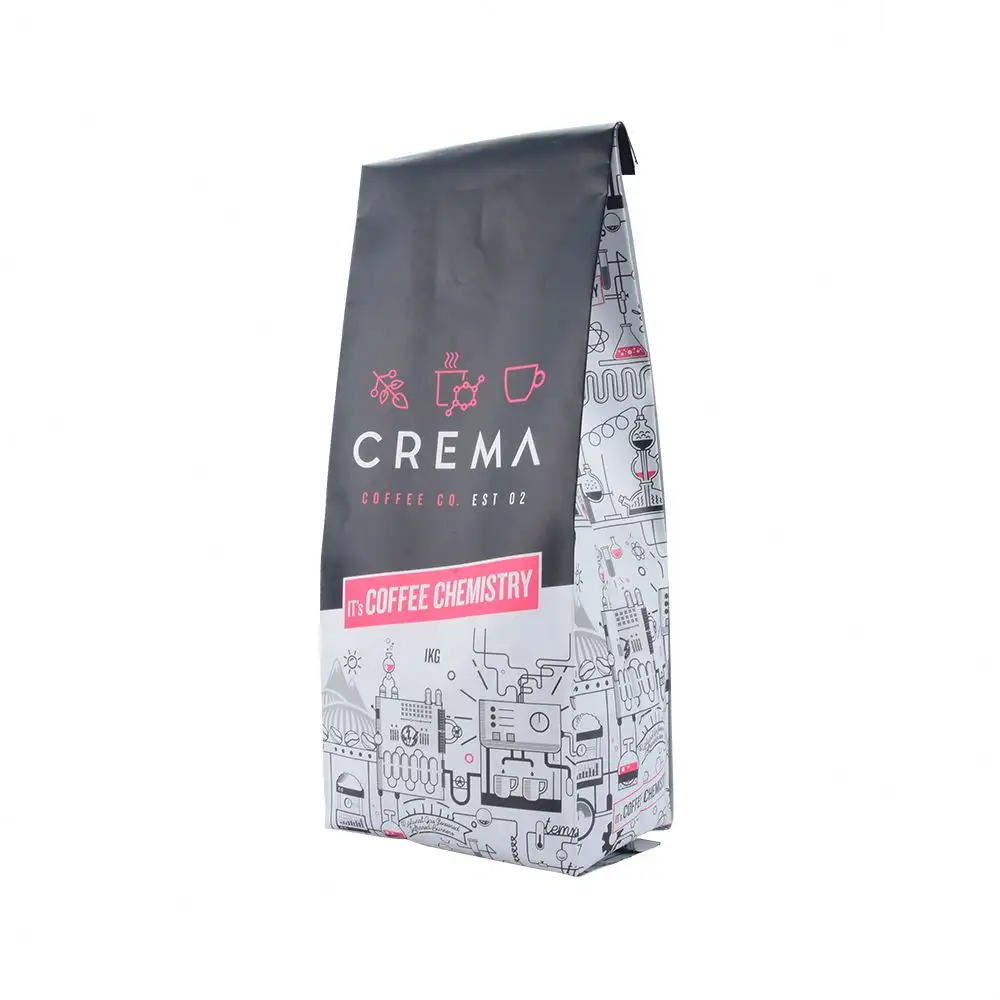 Valve Koffie Zak Met Kruisje Gelamineerde Aluminiumfolie Eco Vriendelijke Pouch Verpakking