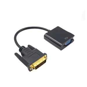Cable convertidor DVI a VGA con adaptador de audio y video de alta definición portátil conectado al proyector de monitor de TV