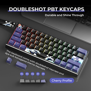 XVX H61 Bàn Phím Cơ Khí San Hô Đen Biển CNC Nhôm Bàn Phím Có Dây Trao Đổi Nóng Thiết Bị Chuyển Mạch Đầy Đủ RGB Với PBT Keycaps - Product Image 4