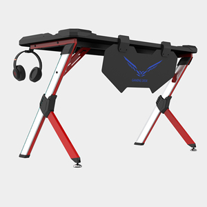 Mobili di Design moderno di alta qualità impermeabile in pelle Pu RGB LED scrivania per Pc tavolo da gioco per Computer con luce a Led - Product Image 3