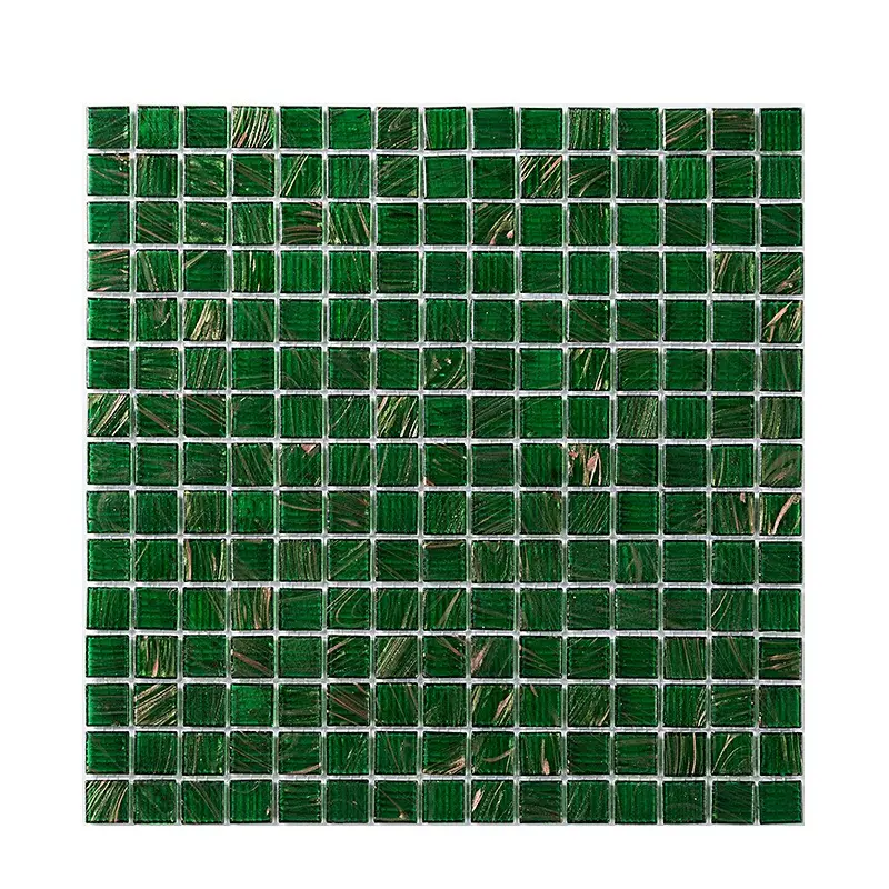Occidentale di stile classico verde scuro di vetro mosaico oro modello per il bagno di nuoto piscina piastrelle