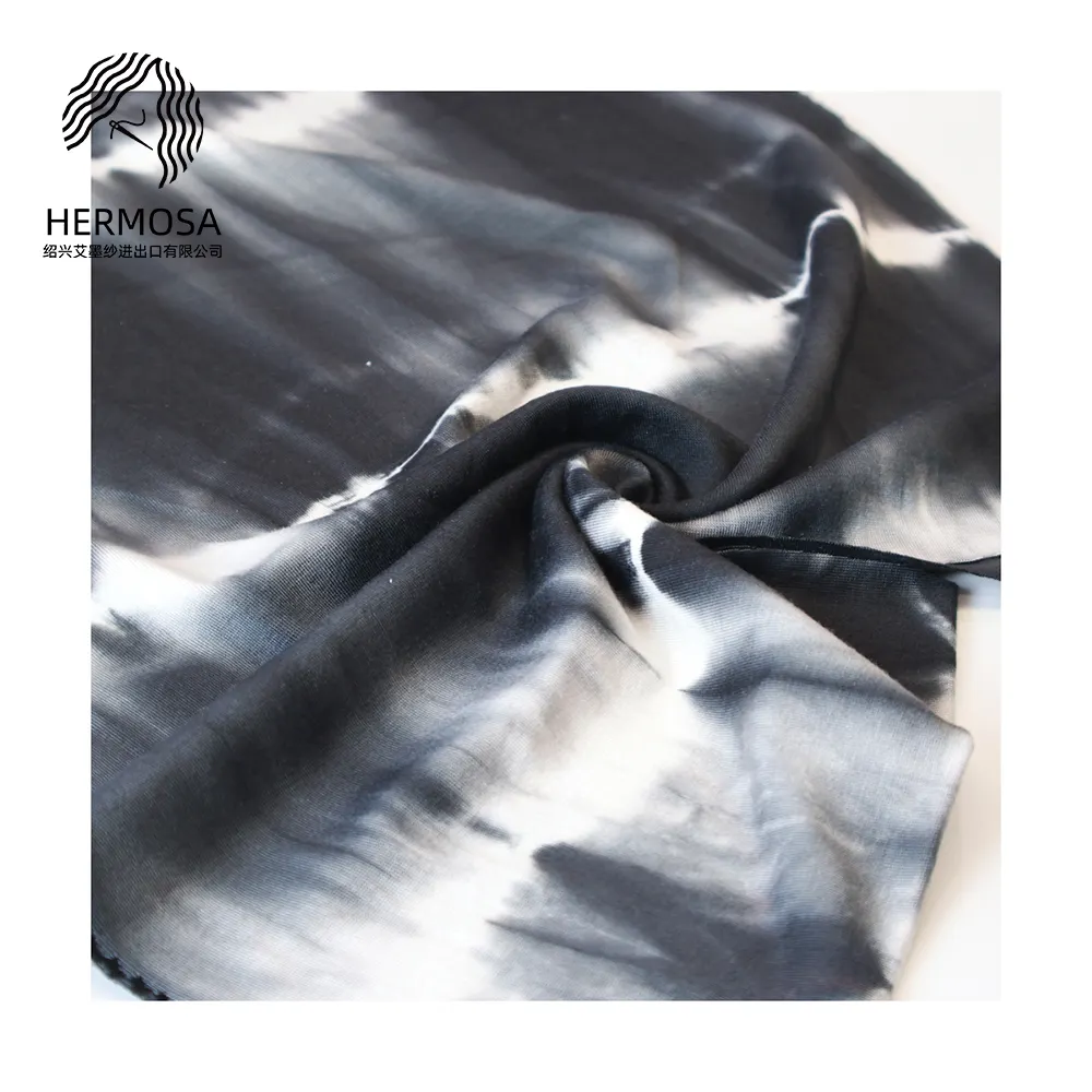 Tessuto personalizzato all'ingrosso in Rayon Tie Dye 95 poliestere 5 tessuti di abbigliamento elasticizzato in Spandex