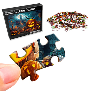 Proveedor personalizado cartón papel <span class=keywords><strong>Halloween</strong></span> rompecabezas 1000 piezas paisaje rompecabezas juego para adultos - Product Image 6
