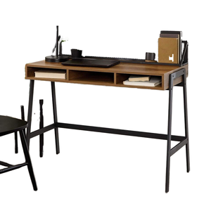 Escritorio de ordenador de almacenamiento simple con red de hierro, muebles de madera de hierro Escritorio de Estudiante - Product Image 1