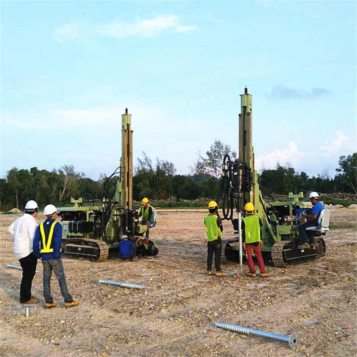 Solar Piling Machine PV Ramming Machine Solar Pile Driver and Air Compressor for Hard Rock Drilling