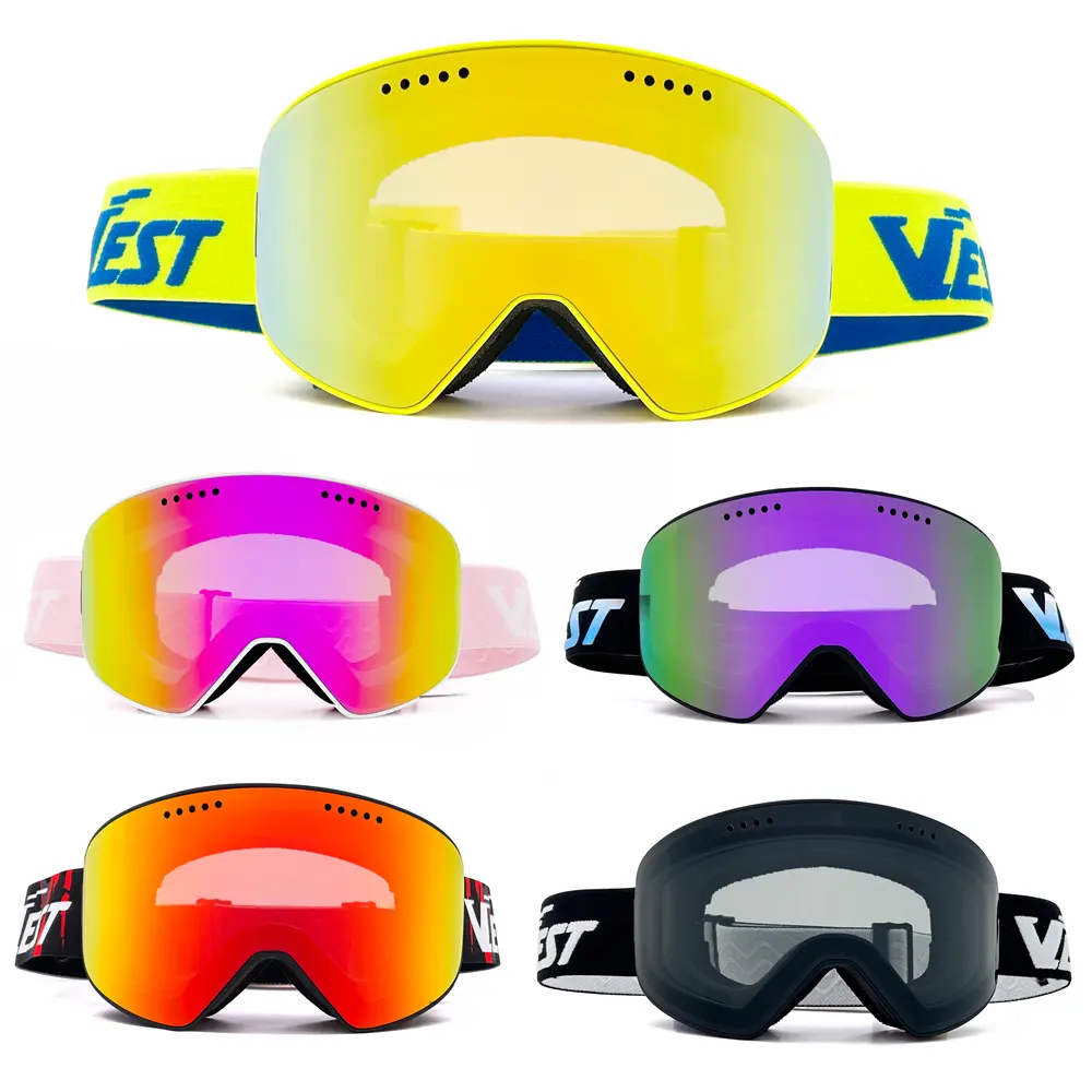 김서림 방지 스키 고글 도매 맞춤형 브랜드 로고 UV 보호 PC 렌즈 OTG 스노우 보드 고글 스키 안경