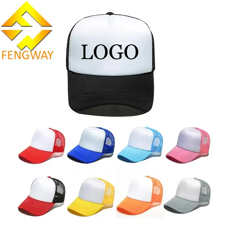 Gorra de camionero de espuma bordada en blanco personalizada para adultos y niños, gorra deportiva de malla OEM, Unisex