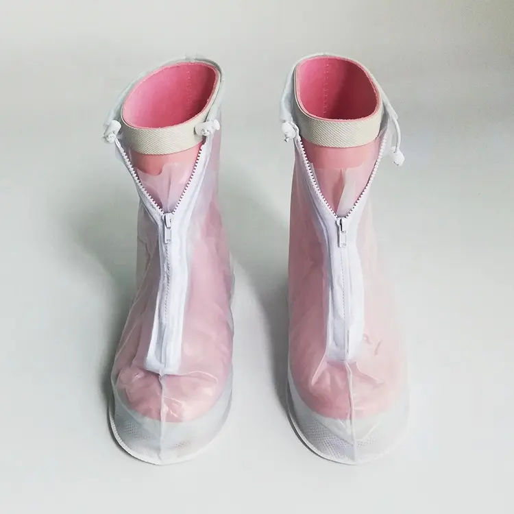 عالية الجودة البلاستيكية للماء أحذية حامي واقي أحذية بلاستيك للجنسين سستة أغطية لحذاء المطر عالية أعلى المضادة للانزلاق أحذية المطر غطاء