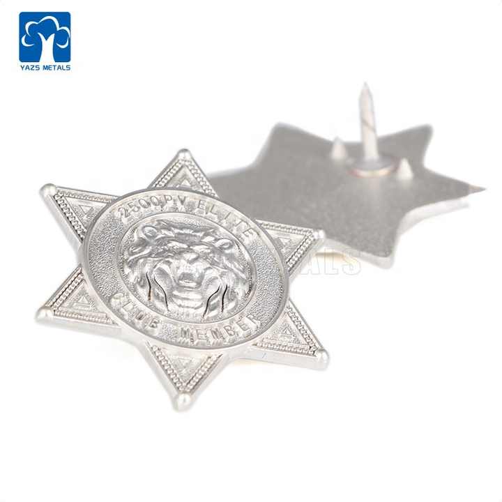 2024 New Arrival Metal Engraved Name Tag With Safety Pin Enamel Pin Custom