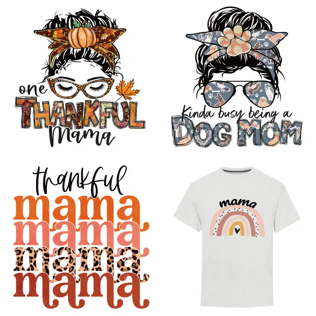 Sewill Factory Customized DTF Thanksgiving Day Heat Transfers Design Pattern Stickers Pattern For T-Shirt