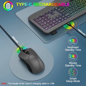 Eyboard e ireless, Ombo con 7 Colors acklit, Rist Rest, 2,4G recargable - Product Image 2