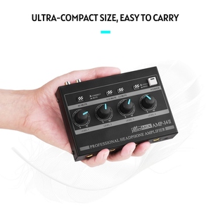 AMP-14 4-Channel <strong>Headphone</strong> Amplifier Compact Stereo <strong>Headphone</strong> Amp <strong>with</strong> <strong>RCA</strong>/6.35mm/3.5mm <strong>Input</strong> Volume Control - Product Image 2