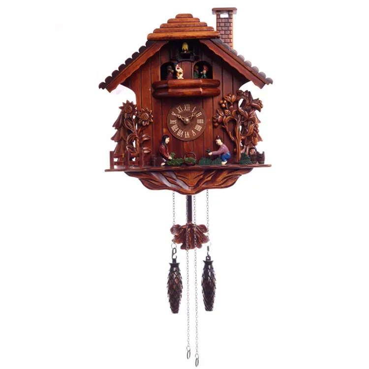 Horloge murale rétro en bois culikoo, pendule en forme d'oiseau, vente directe depuis l'usine