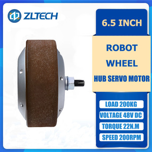 ZLTECH High Torque 6.5inch <strong>24V</strong> 48V 500W 200RPM 200kg Gearless AGV Direct Drive Brushless DC Wheel Hub Servo Motor with <strong>Encoder</strong> - Product Image 2