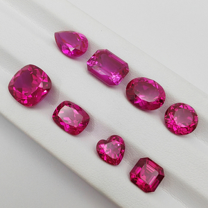 Rose <strong>Ruby</strong> Long Pad Cut High Quality Laboratory Grown <strong>Ruby</strong> Loose Lifting Method Synthesis of Recycled Gem Bare Stone - Product Image 4