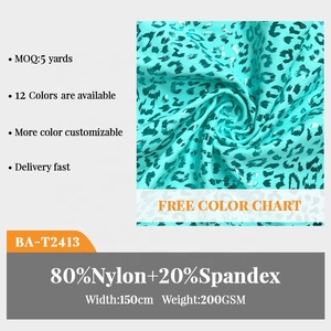 Thấp moq tùy chỉnh sáng bóng dập nóng in động vật kim loại lá Elastane nylon spandex vải bãi biển Dresses trang phục sân khấu vải - Product Image 2