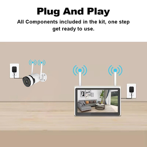 2.4G WIFI 4CH无线闭路电视监控1安全NVR套件系统，带3MP 5MP防水IP65摄像机双向音频功能 - Product Image 5