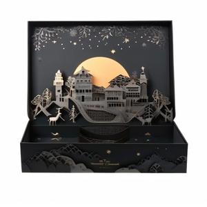 豪华定制印刷展示纸板纸生日创意惊喜礼品包装圣诞翻盖弹出式3d盒 - Product Image 2
