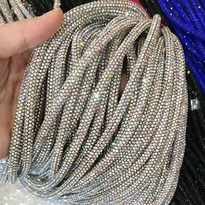 A granel con puntas Aglet Crystal Shoe Lace Rhinestone String / Hoodie Cordón/Crystal Cord- 3MM- 42 pulgadas de largo - Product Image 3