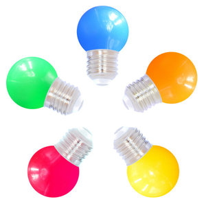 G45 Mini LED สีหลอดไฟ 1W 1.5W 3W E26 E27 ฐานตกแต่งหลอดไฟสีเหลืองสีเขียวสีแดงสีฟ้าสําหรับตกแต่งเทศกาลบ้าน