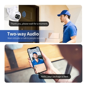 新型ESCAM PT304高清4MP仿人检测跟踪WiFi连接声音报警智能夜视H.265摄像机