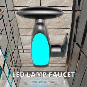 Hiện đại bốn tốc độ phổ gốm lưu vực vòi qua biên giới kéo thiết kế bầu không khí đèn nóng lạnh thác nước tính năng cho - Product Image 3