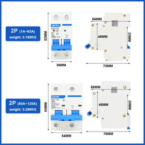 BERM sobrecarga MCB 1P <span class=keywords><strong>2P</strong></span> 3P 4P Interruptor de aire protegido para el hogar 32A 40A 63A 10A Disyuntor de circuito de DZ47-63 - Product Image 3